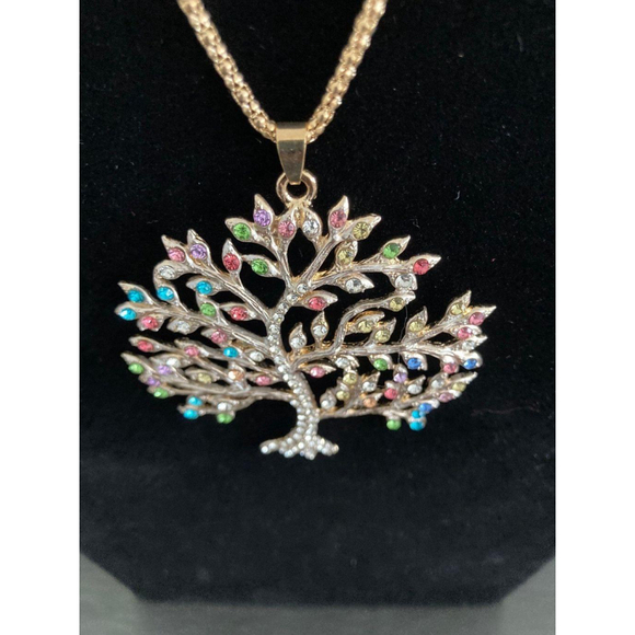 Rhinestones Tree necklace - Picture 3 of 8